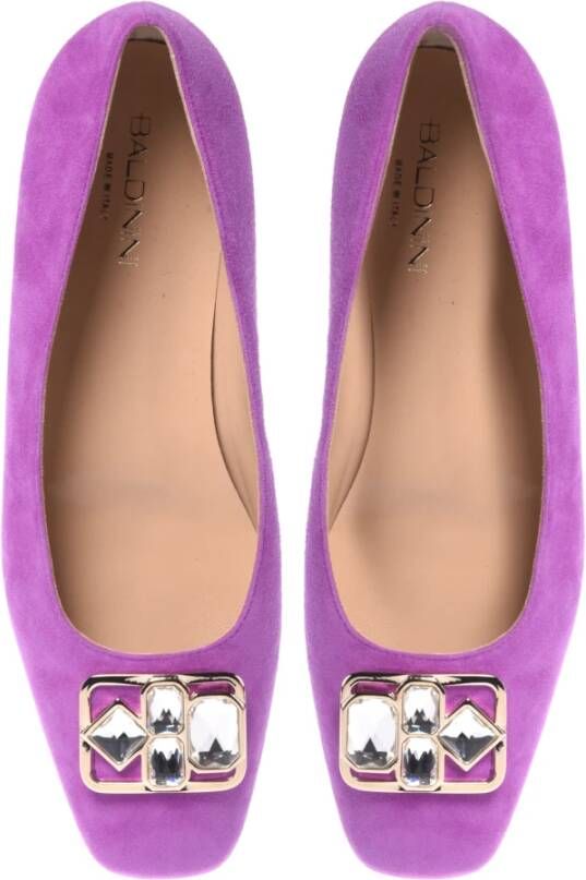 Baldinini Ballerina pump in purple suede Purple Dames