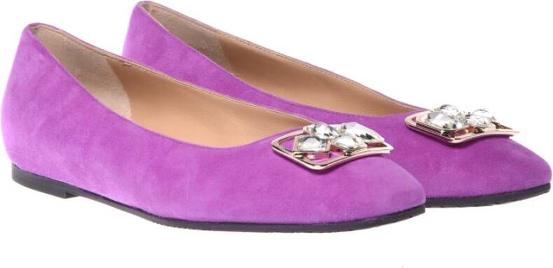 Baldinini Ballerina pump in purple suede Purple Dames