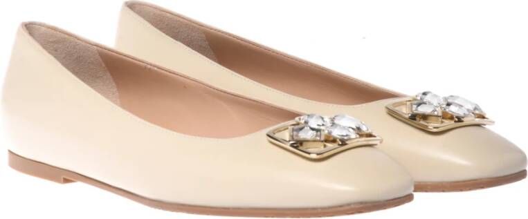 Baldinini Ballerina pump in vanilla leather Beige Dames