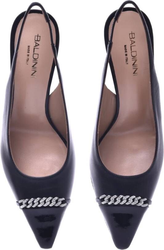 Baldinini Black and nude leather slingback Black Dames