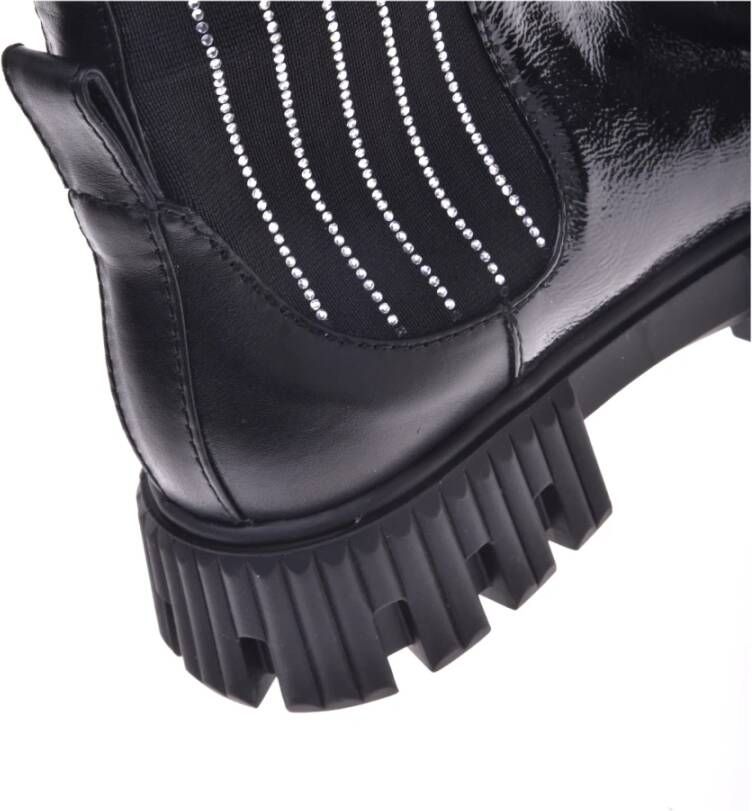 Baldinini Black boots in naplak and elastic with rhinestones Black Dames