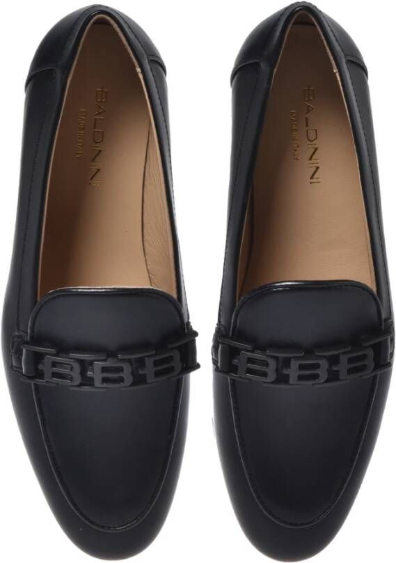 Baldinini Black calfskin loafer Black Dames