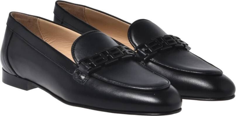 Baldinini Black calfskin loafer Black Dames