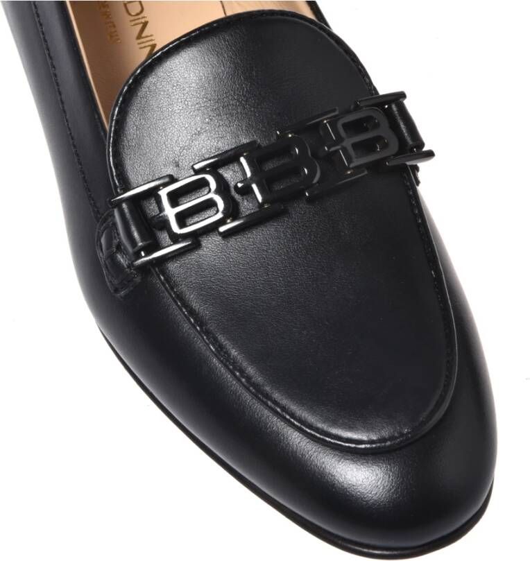 Baldinini Black calfskin loafer Black Dames