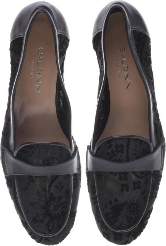 Baldinini Black petal mesh loafer Black Dames