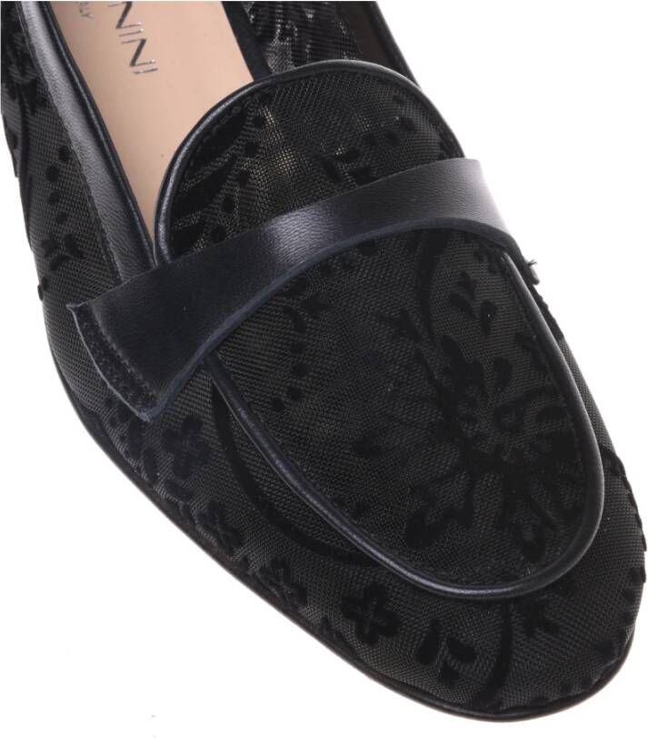 Baldinini Black petal mesh loafer Black Dames