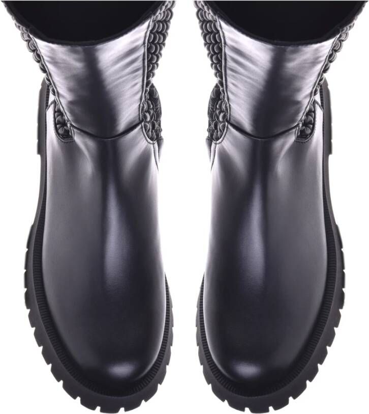 Baldinini Boots in stretchy eco-nappa and black leather Black Dames