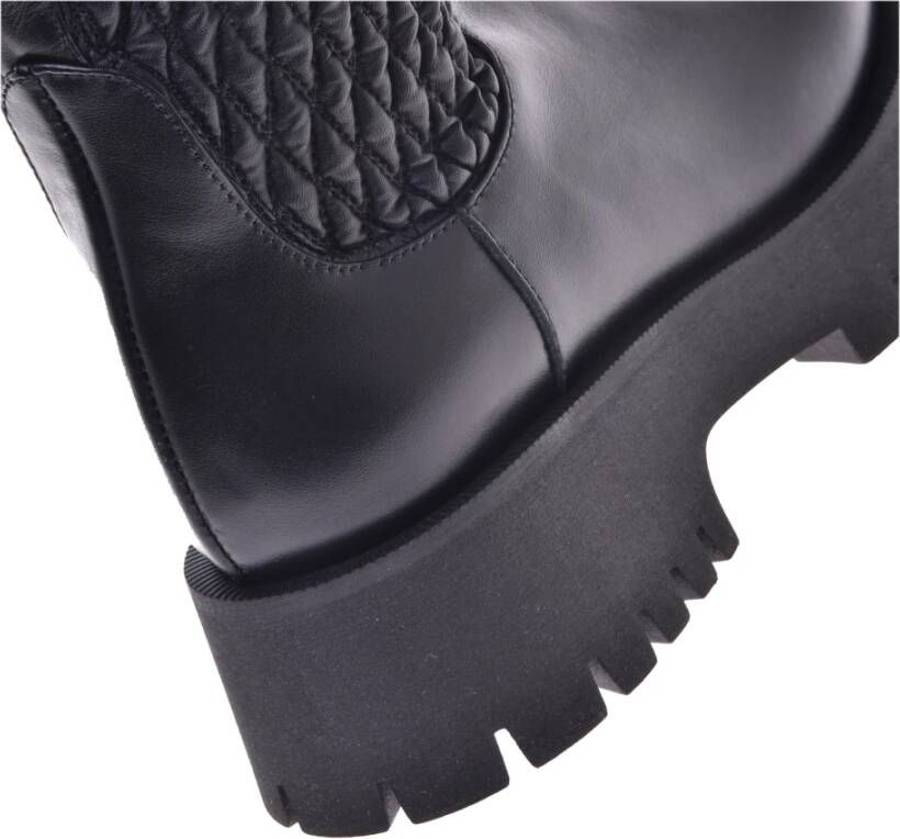 Baldinini Boots in stretchy eco-nappa and black leather Black Dames