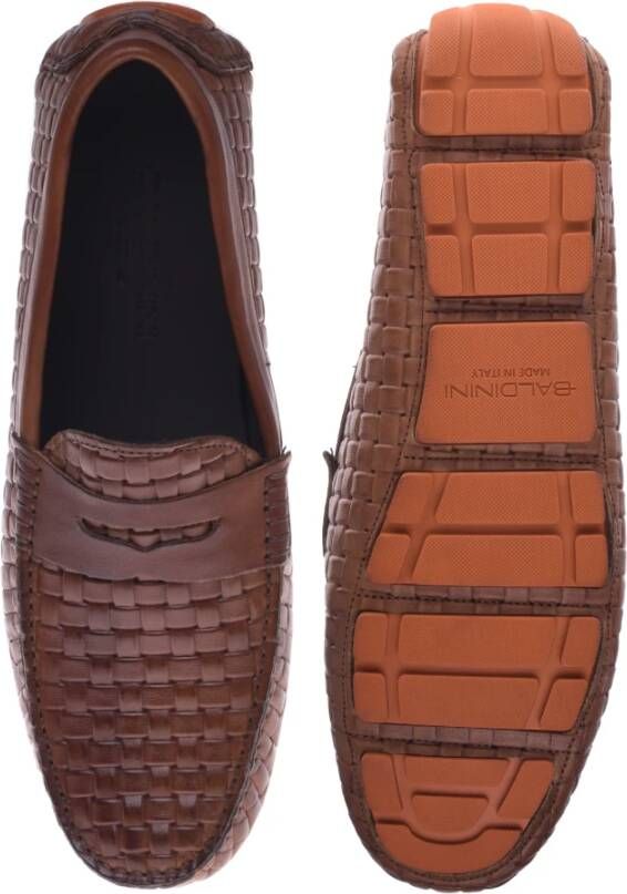 Baldinini Brown woven print loafer Brown Heren