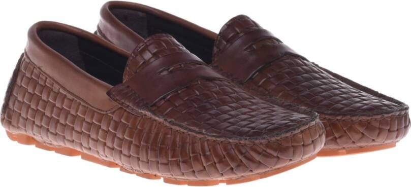 Baldinini Brown woven print loafer Brown Heren