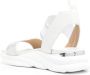 Baldinini Sandals in milk white leather with rhinestones Wit Dames - Thumbnail 7