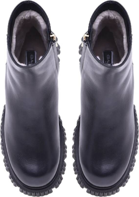 Baldinini Combat boots in black leather Black Dames