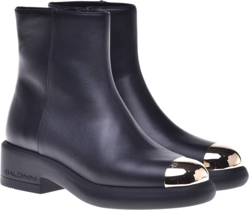 Baldinini Combat boots in black leather Black Dames