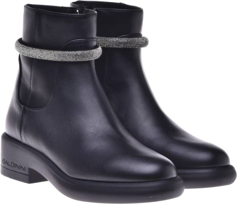 Baldinini Combat boots in black leather Black Dames