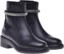 Baldinini Combat boots in black leather Black Dames - Thumbnail 3