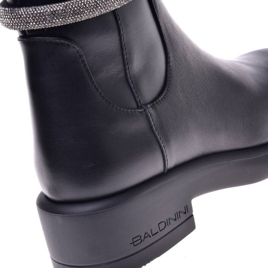 Baldinini Combat boots in black leather Black Dames