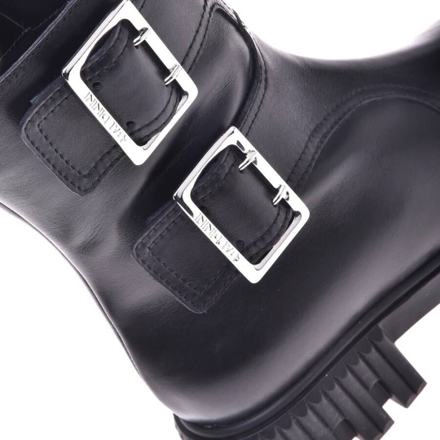 Baldinini Combat boots in black leather Black Dames