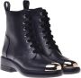 Baldinini Combat boots in black leather Black Dames - Thumbnail 3