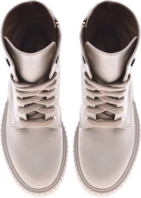 Baldinini Combat boots in vanilla leather Beige Dames