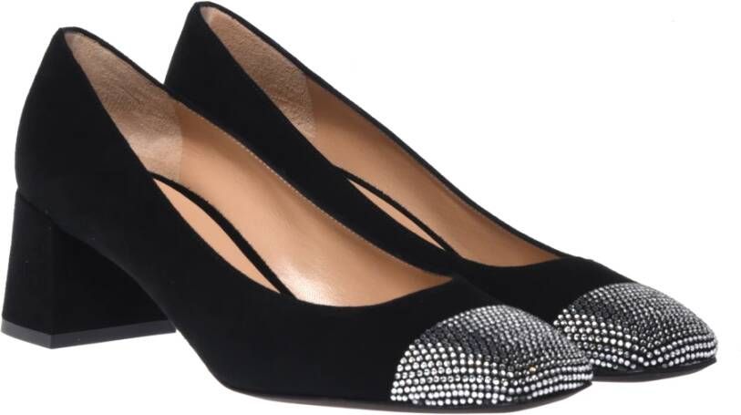 Baldinini Court shoes in black suede with rhinestones Black Dames