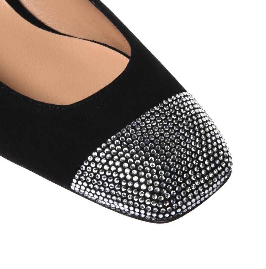 Baldinini Court shoes in black suede with rhinestones Black Dames