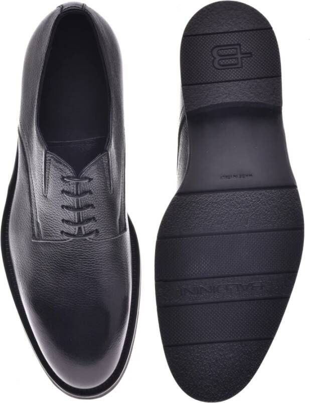 Baldinini Lace-up in black tumbled leather Black Heren