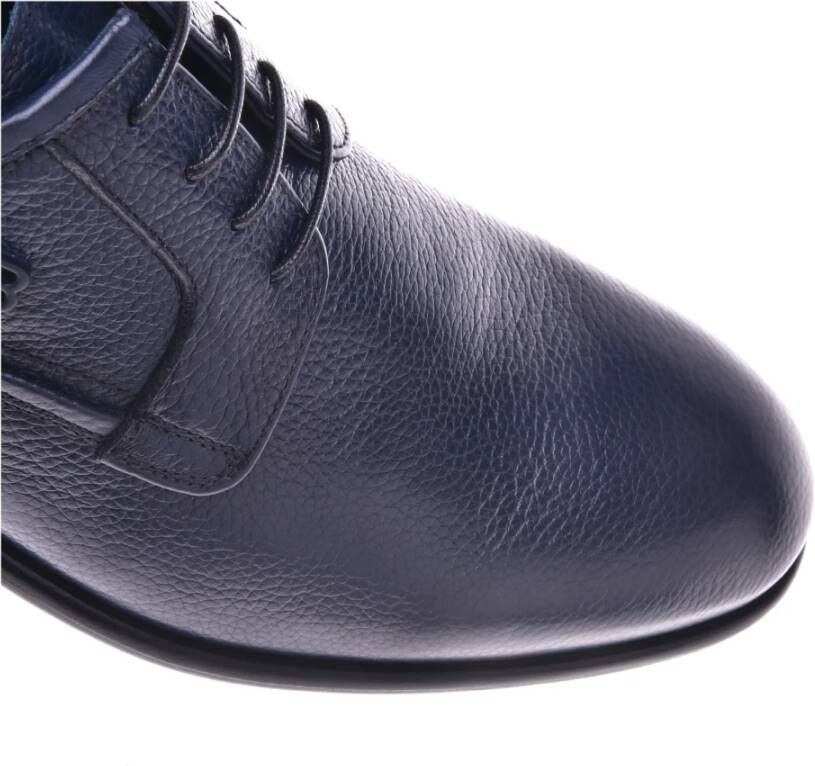 Baldinini Lace-up in dark blue tumbled leather Blue Heren