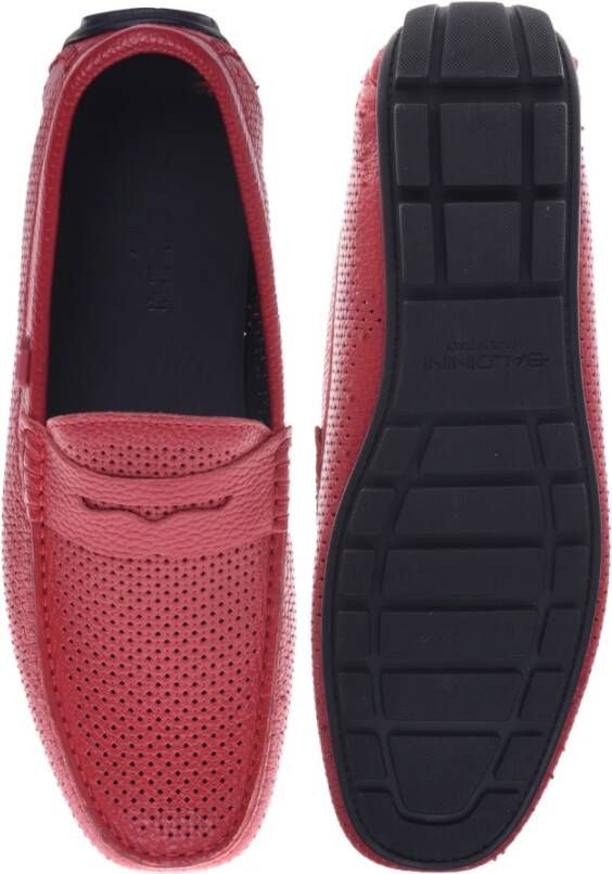 Baldinini Lace-up in pink perforated calfskin Red Heren