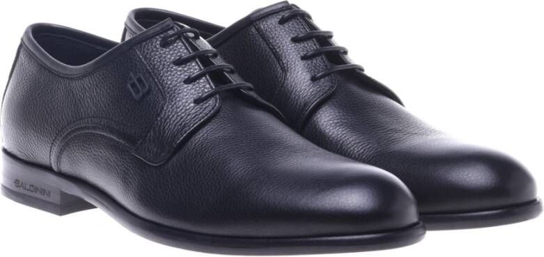 Baldinini Lace-ups in blue tumbled leather Black Heren