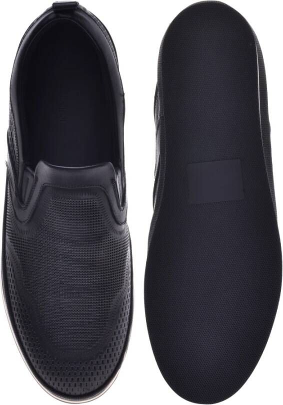 Baldinini Loafer in black perforated calfskin Black Heren