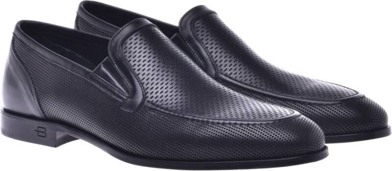 Baldinini Loafer in black perforated calfskin Black Heren