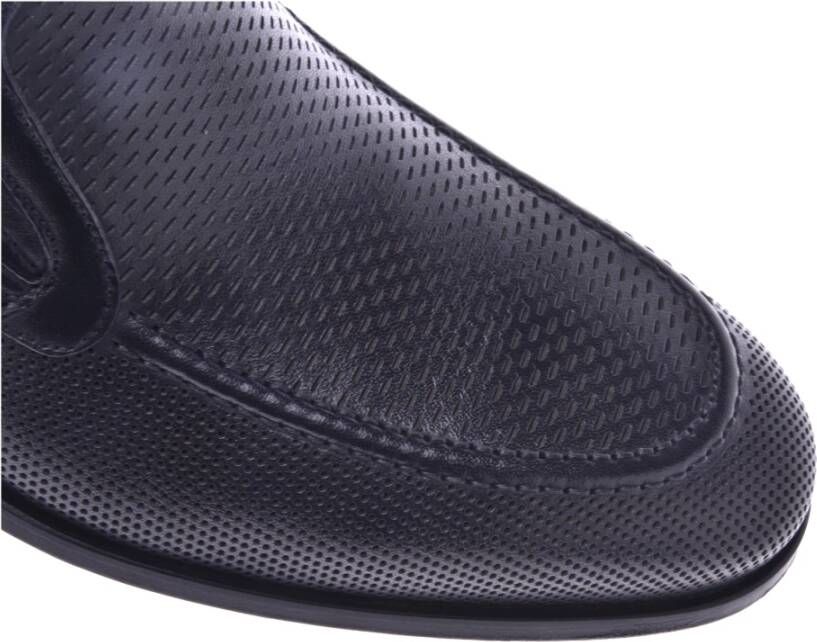 Baldinini Loafer in black perforated calfskin Black Heren