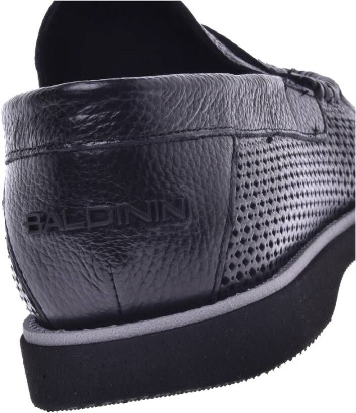 Baldinini Loafer in black perforated calfskin Black Heren