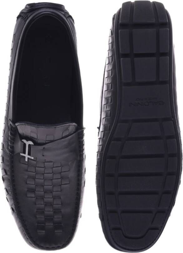 Baldinini Loafer in black woven leather Black Heren