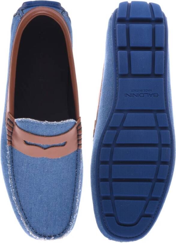 Baldinini Loafer in blue fabric Multicolor Heren