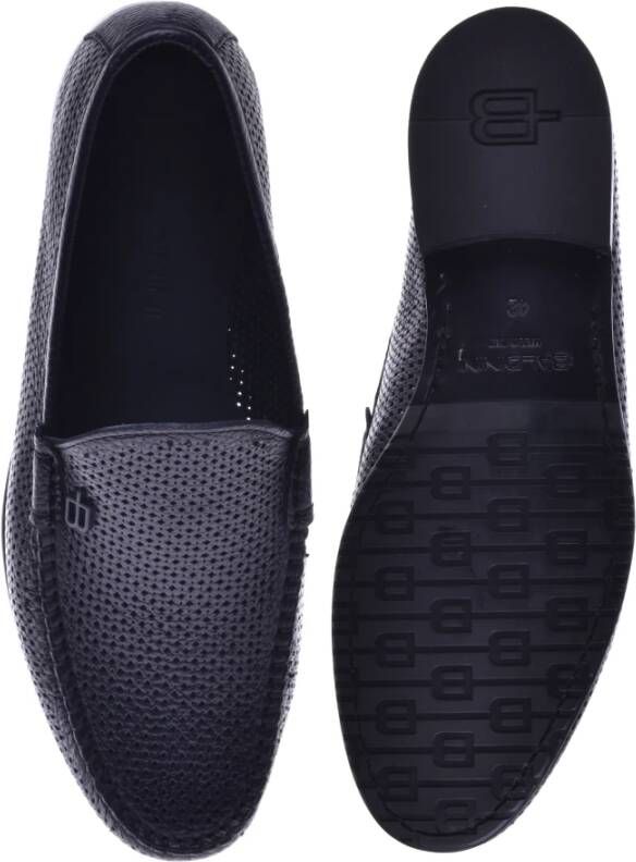 Baldinini Loafer in dark blue perforated calfskin Blue Heren