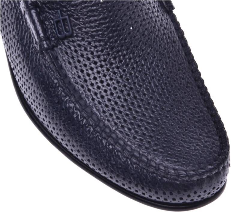 Baldinini Loafer in dark blue perforated calfskin Blue Heren