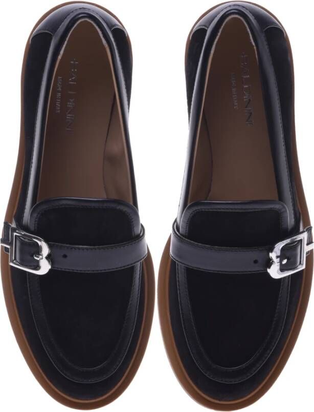 Baldinini Loafers in black leather and suede Black Dames