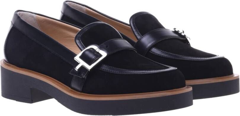 Baldinini Loafers in black leather and suede Black Dames