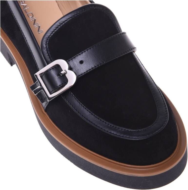 Baldinini Loafers in black leather and suede Black Dames