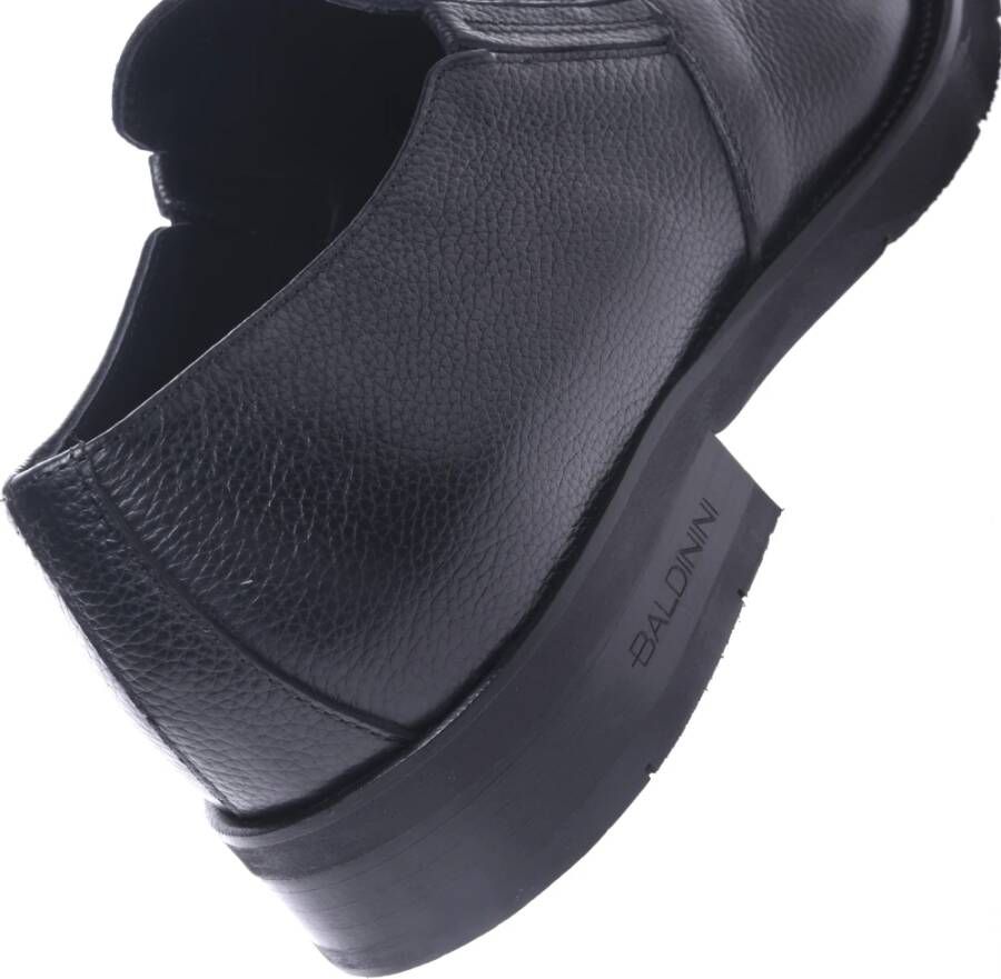 Baldinini Loafers in black tumbled leather Black Heren