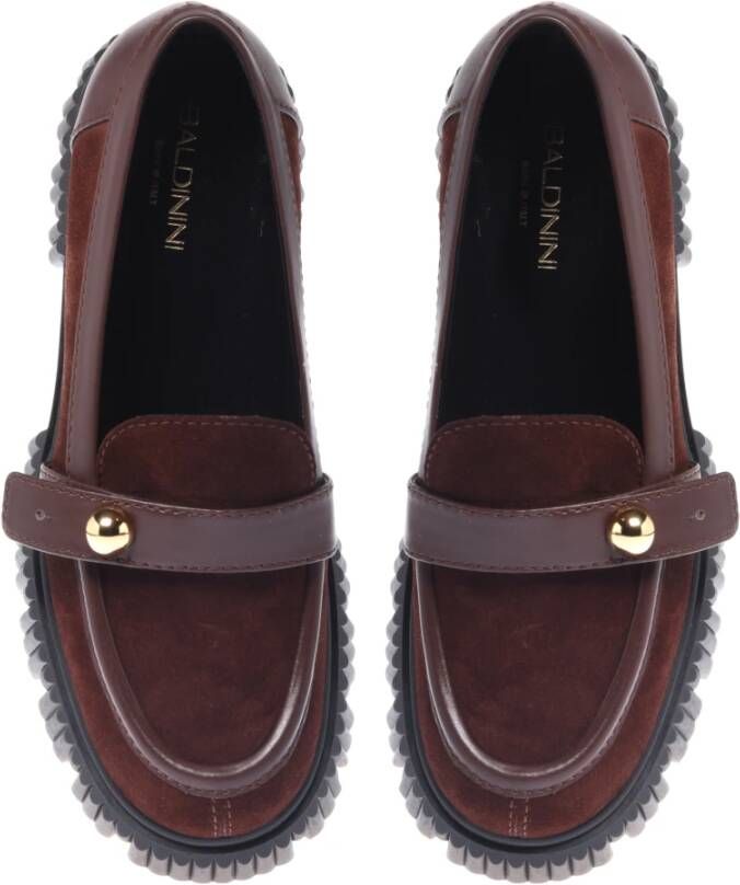 Baldinini Loafers in brown suede Brown Dames