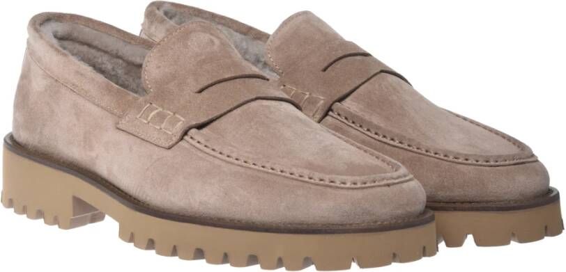 Baldinini Loafers in grey suede leather Beige Heren