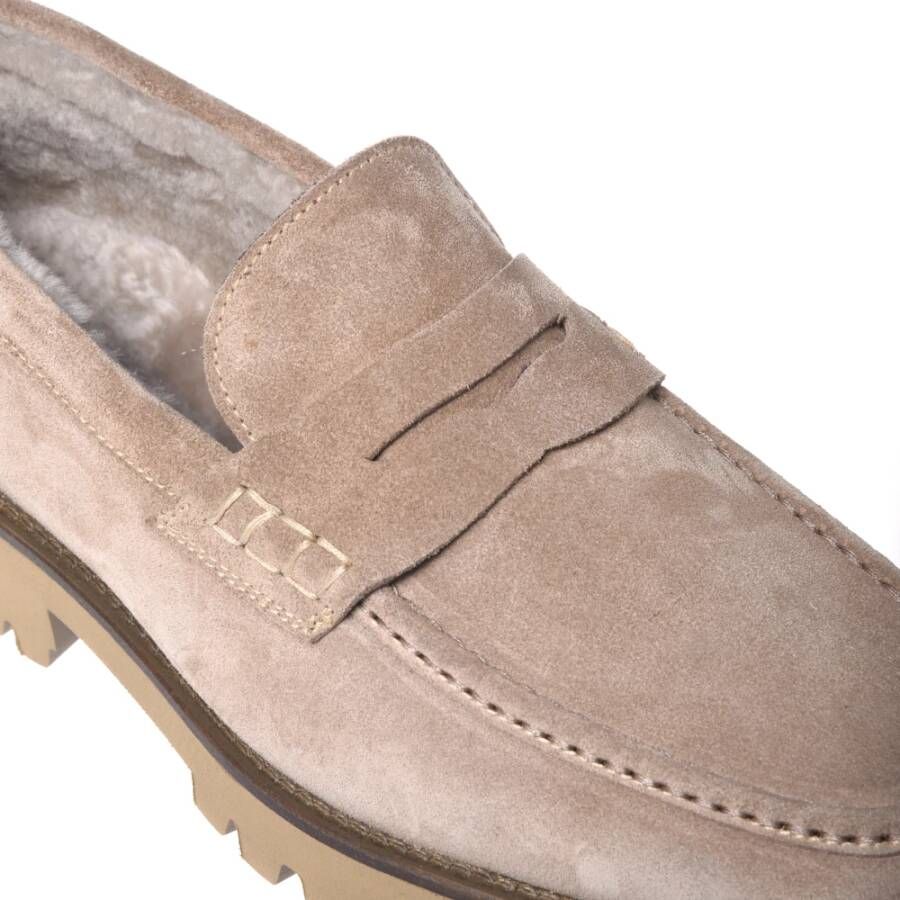 Baldinini Loafers in grey suede leather Beige Heren