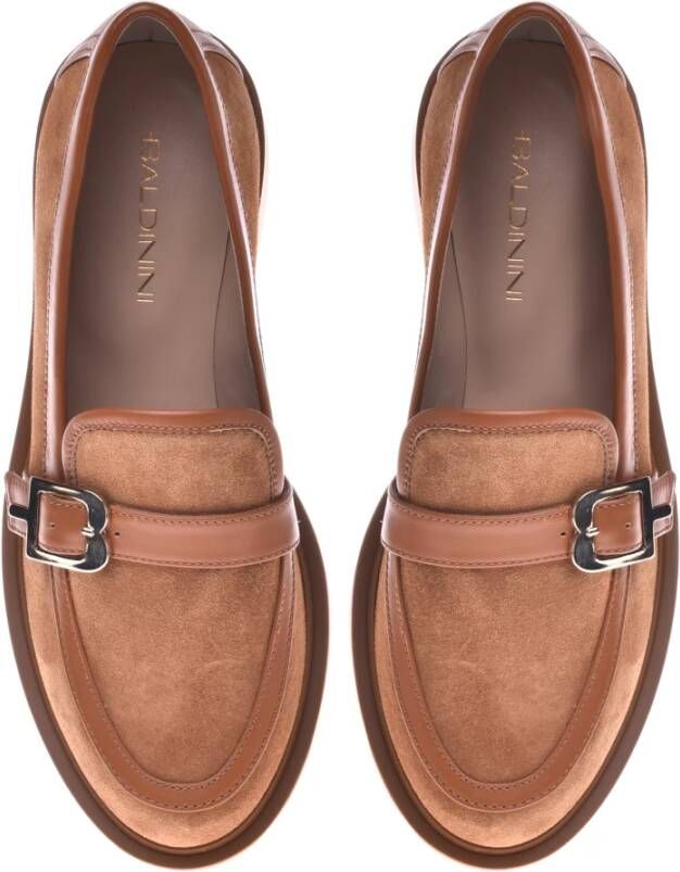 Baldinini Loafers in leather and suede Brown Dames