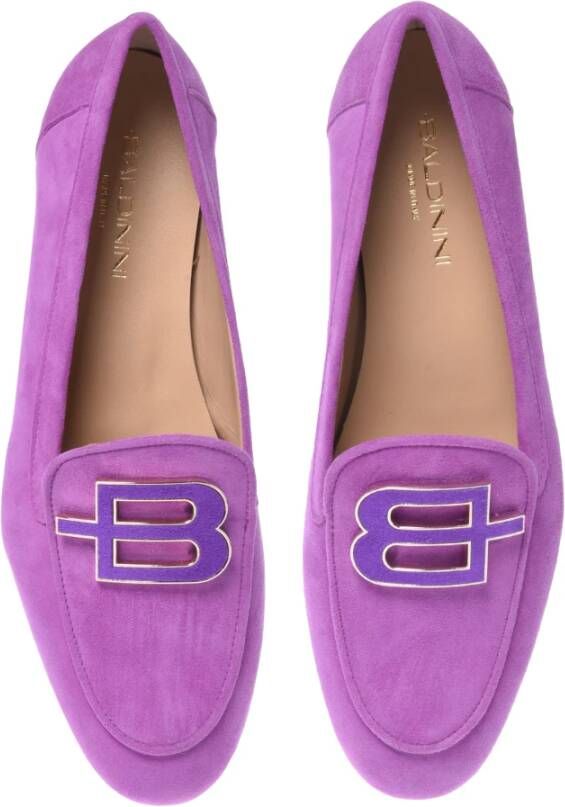 Baldinini Loafers in purple suede Purple Dames