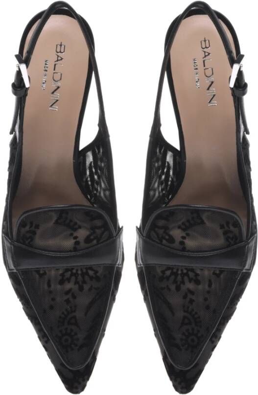 Baldinini Petal mesh slingback in black Dames