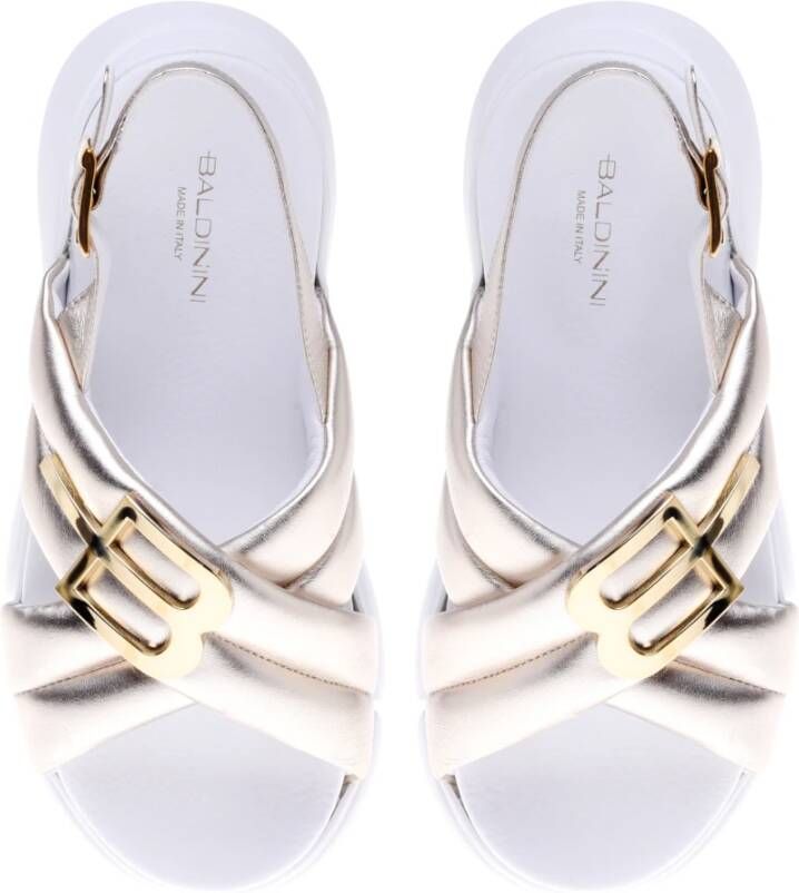 Baldinini Sandal in gold nappa leather Yellow Dames