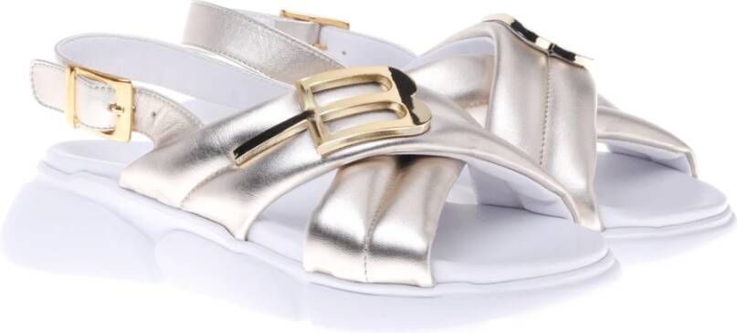 Baldinini Sandal in gold nappa leather Yellow Dames