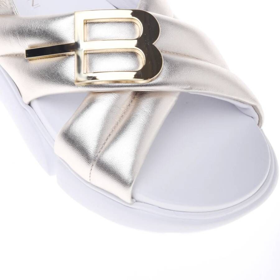 Baldinini Sandal in gold nappa leather Yellow Dames